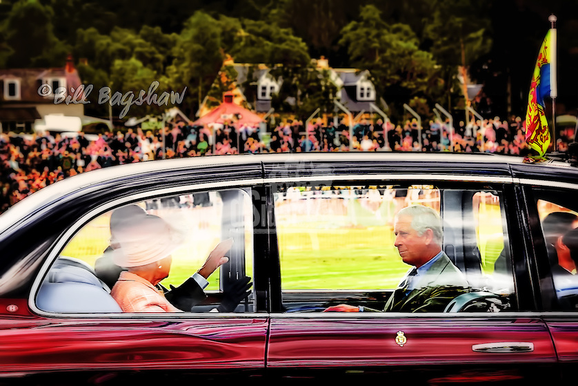The Queen arrives at Braemar Gathering & Highland GamesScotland, accompanied by Prince Charles & The Duke of Edinburgh (Bill Bagshaw www.dsider.co.uk)