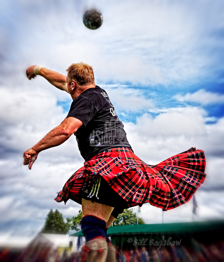 Swirling kilts as The Heavies put the stone at The Aboyne Highland Games,Royal Deeside,Scotland. dSider online magazine www.dsider.co.uk Photography by Bill Bagshaw photography courses (Bill Bagshaw & Martin Williams/Bill Bagshaw, dsider.co.uk)